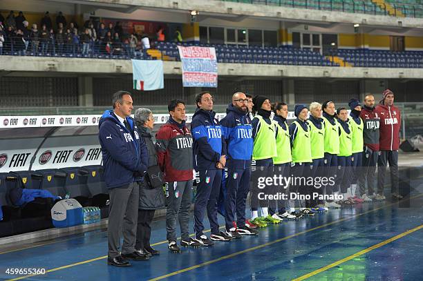 Head coach of Italy Antonio Cabrini looks on during the FIFA Women's World Cup Qualifier match between Italy and Netherlands at Stadio Marc'Antonio...