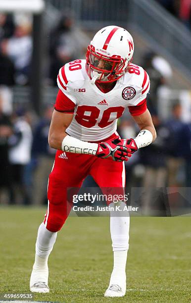 Kenny Bell of the Nebraska Cornhuskers plays against the Penn State Nittany Lions during the game on November 23, 2013 at Beaver Stadium in State...