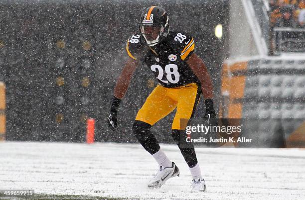 Cortez Allen of the Pittsburgh Steelers plays against the Miami Dolphins during the game on December 8, 2013 at Heinz Field in Pittsburgh,...