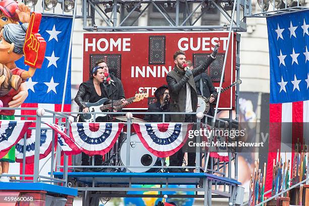 Musicians Matt Sanchez, Zac Barnett, James Adam Shelley and Dave Rublin of American Authors the 88th Annual Macy's Thanksgiving Day Parade on...