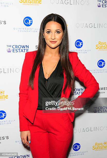 Roxie Nafousi attends an after party following the Fayre of St James Christmas Concert presented by Quintessentially Foundation in aid of Rays of...