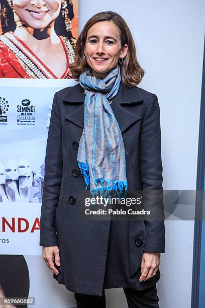 Writer Anna Soler-Pont poses during a photocall to present 'Rastos de Sandalo' at Golem cinema on November 27, 2014 in Madrid, Spain.