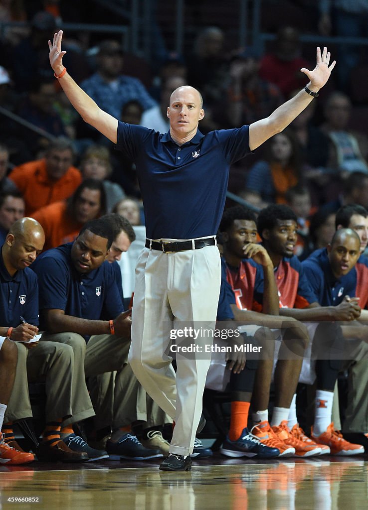 2014 Continental Tire Las Vegas Invitational Basketball Tournament - Indiana State v Illinois