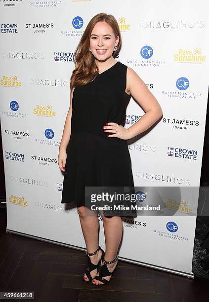 Tanya Burr attends the after party for the Fayre of St James Christmas Concert on November 27, 2014 in London, England.
