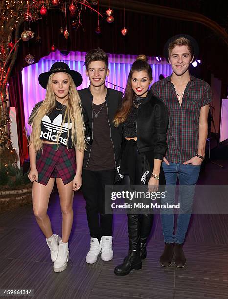 Betsy-Blue English, Charlie George, Michael Bromley, Parisa Tarjomani of the band Only the Young attend the after party for the Fayre of St James...