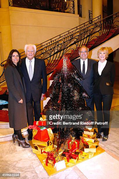 Virginie Bamberger, President of "Comite Montaigne" Jean-Claude Cathalan, Professor David Khayat and Marie-Christiane Marek are pictured behind...