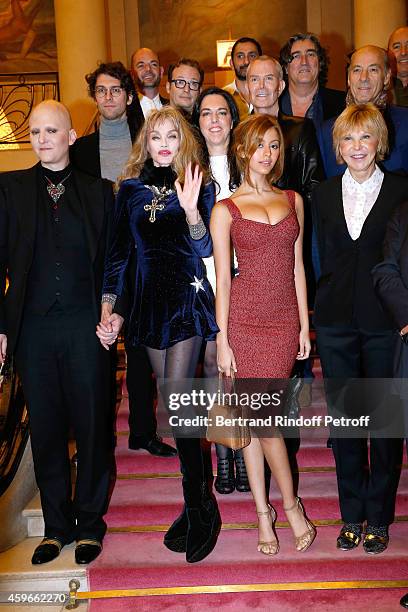 Artist Ali Mahdavi , actress Arielle Dombasle, Zahia Dehar, Jean-Claude Jitrois and Marie-Christiane Marek attend the 19th Edition of 'Les Sapins de...