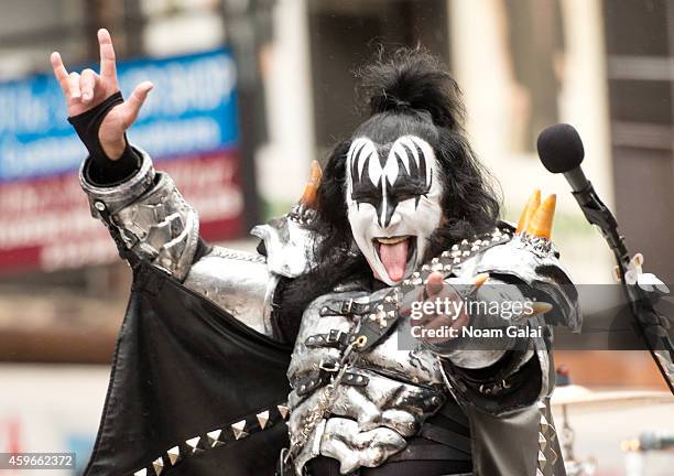 Musician Gene Simmons of KISS attends the 88th Annual Macys Thanksgiving Day Parade at on November 27, 2014 in New York, New York.