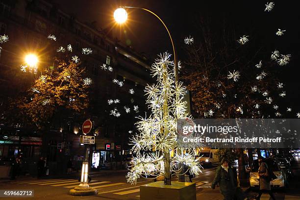 Illustration view of Montaigne Avenue after the Launche of Christmas Montaigne Avenue Illuminations during the 19th Edition of 'Les Sapins de Noel...