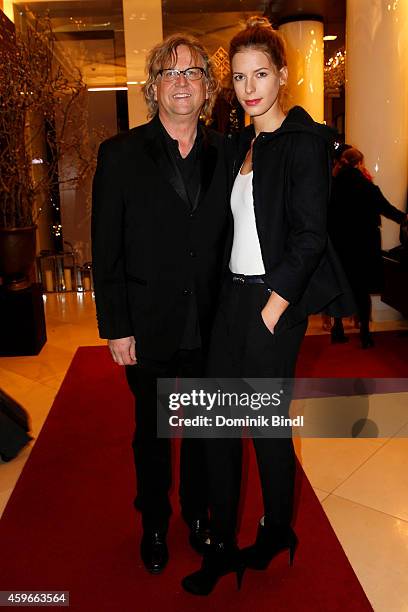 Martin Krug and Julia Trainer attend the Swarovski Christmas Party 2014 at Hotel Vier Jahreszeiten on November 27, 2014 in Munich, Germany.