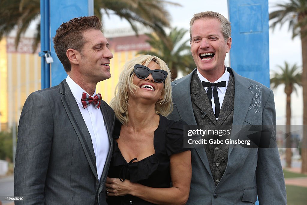 Pamela Anderson And Chrissie Hynde Take Part In PETA's Dan Mathews Wedding To Jack Ryan