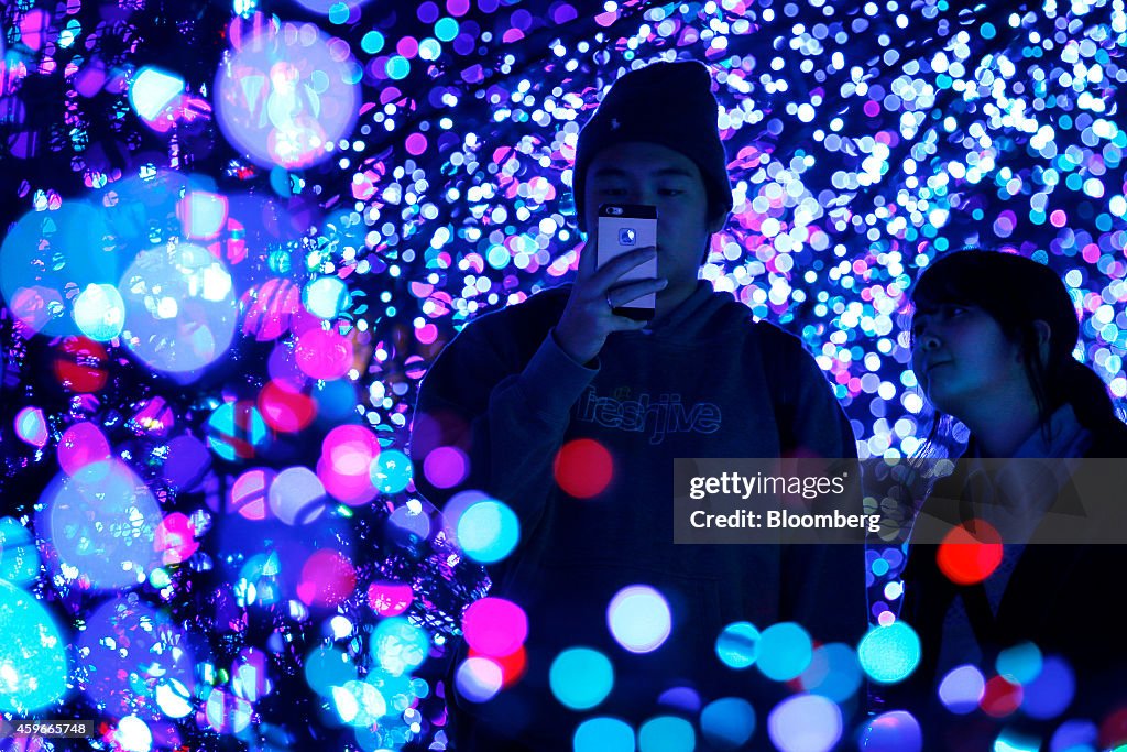 Christmas Illuminations And Shoppers As Japans Inflation Slows For Third Month