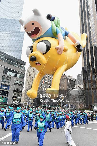 Adventure Time balloon during the 88th Annual Macy's Thanksgiving Day Parade on November 27, 2014 in New York City.