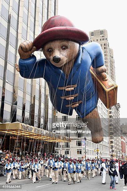 Paddington Bear balloon during the 88th Annual Macy's Thanksgiving Day Parade on November 27, 2014 in New York City.