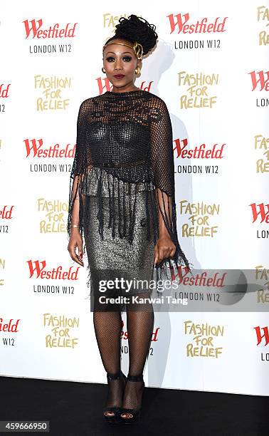 Folami Ankoanda-Thompson attends the 'Fashion For Relief' Pop Up Launch at Westfield London on November 27, 2014 in London, England.