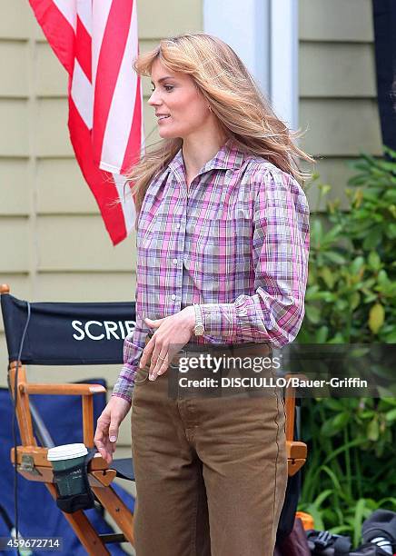 Langer is seen on movie set of "The Americans" on June 04, 2012 in White Plains, New York.