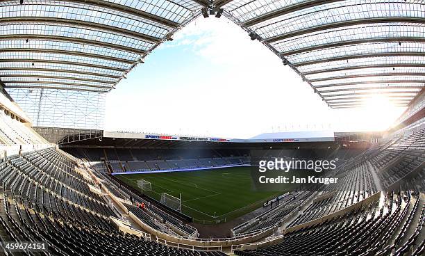 General view of the stadium ahead of the Barclays Premier League match between Newcastle United and Arsenal at St James' Park on December 29, 2013 in...
