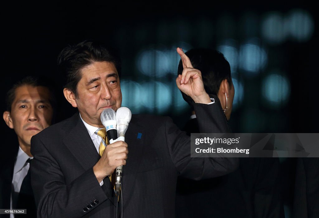 Japan Prime Minister Shinzo Abe Speaks At A Campaign Rally Ahead Of Election