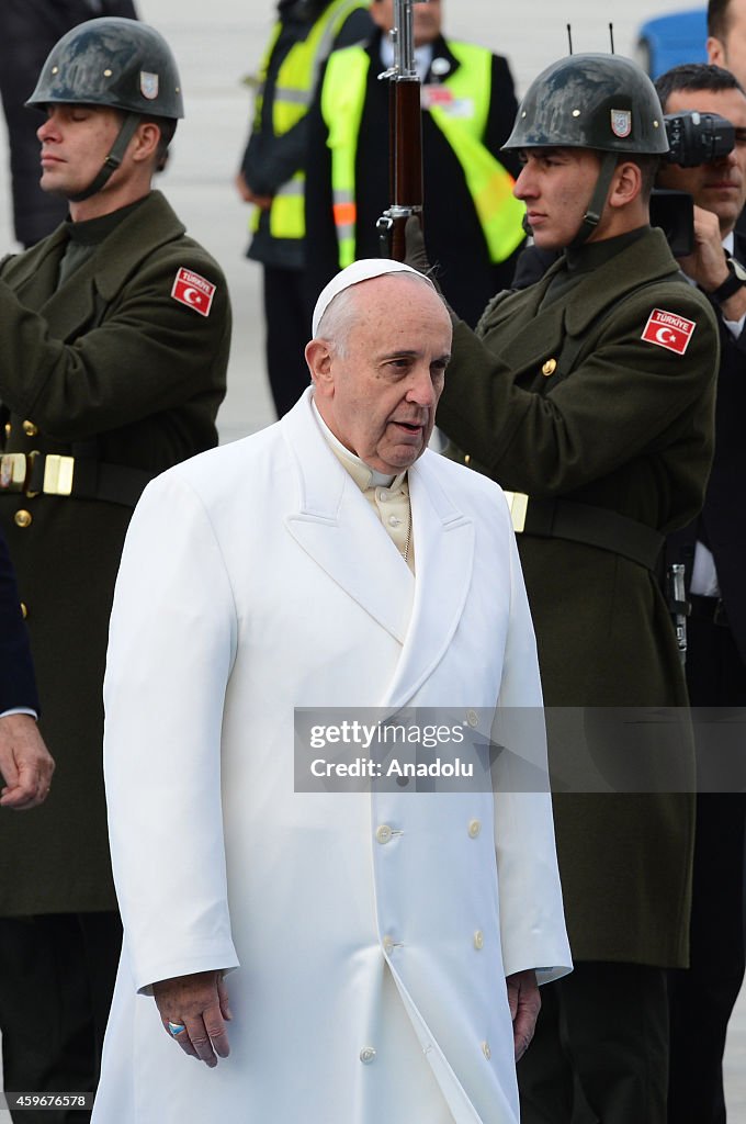 Pope Francis arrives in Turkey