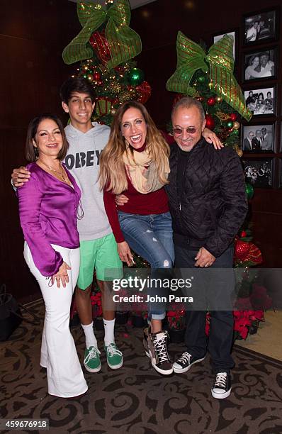 Gloria Estefan,Lorenzo Luaces Jr.,Lili Estefan and Emilio Estefan host The 7th Annual Thanksgiving Feed a Friend at Bongos Cuban Cafe At Seminole...