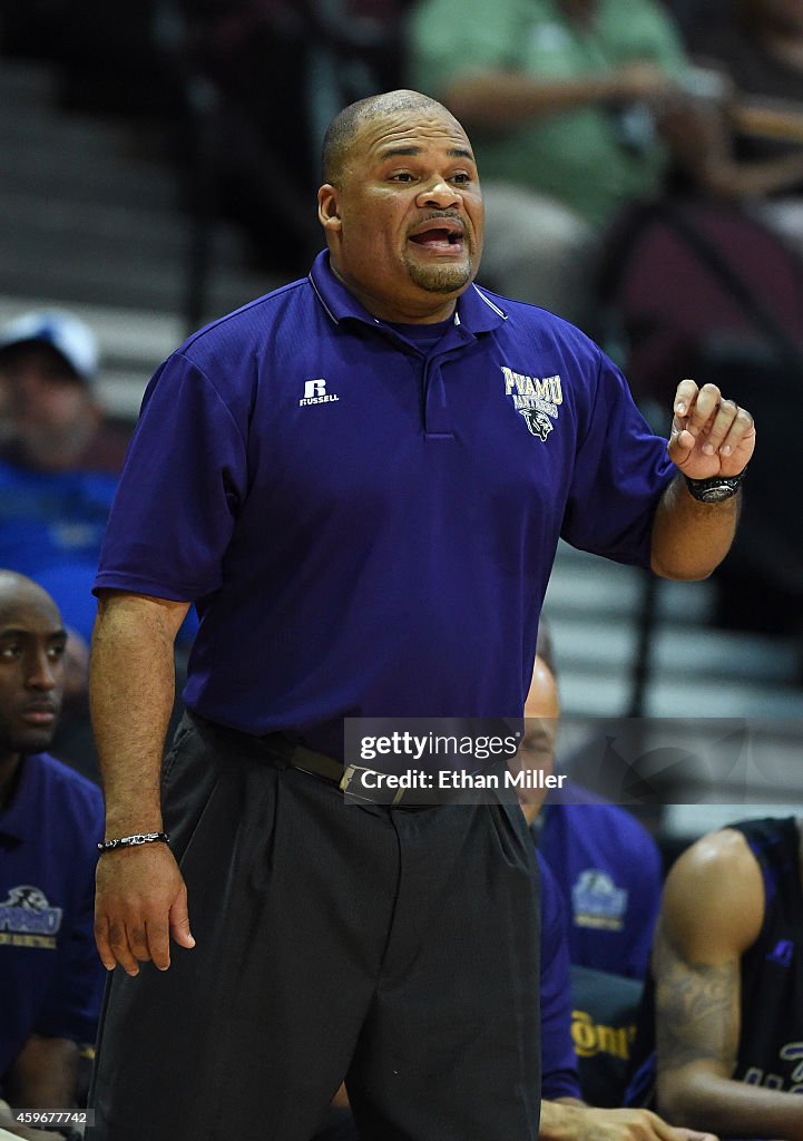 Byron Rimm Head coach Byron Rimm II of the Prairie View A&M Panthers gestures to ...