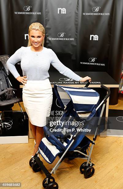 Billie Faiers attends a photocall to launch The Signature Range at Mothercare Oxford Street on November 28, 2014 in London, England.