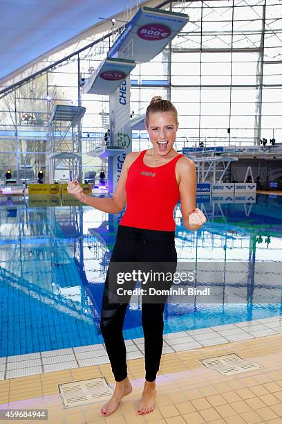 Vanessa Meisinger attends the TV Total Turmpringen photocall on November 28, 2014 in Munich, Germany.