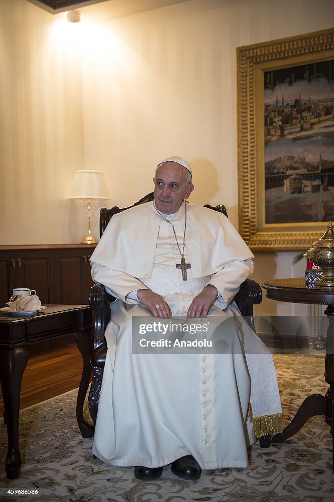 Pope Francis meets Turkey's Religious Affairs President Mehmet Gormez