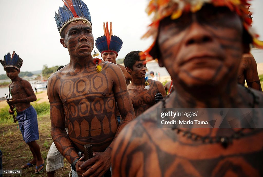 Indigenous Tribes Protest Dam Construction In Brazil's Amazon