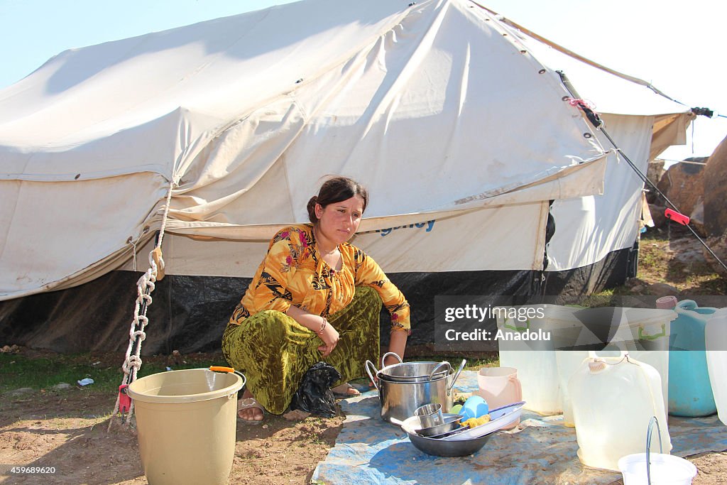 Iraqi Yezidi refugees at Newroz refugee camp in Syria
