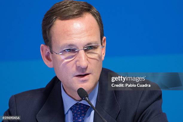 Ignacio Moliner attends a press conference as Garbine Muguruza is announced as the BBVA ambassador on November 28, 2014 in Madrid, Spain.