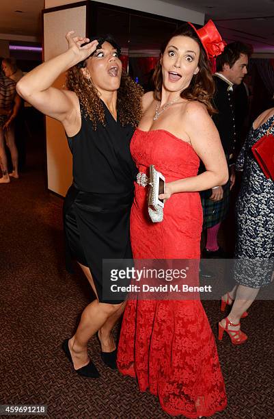Angela Griffin and Sarah Parish attend "The Odd Ball" 'hosted by The Murray Parish Trust at The Royal Garden Hotel on November 28, 2014 in London,...