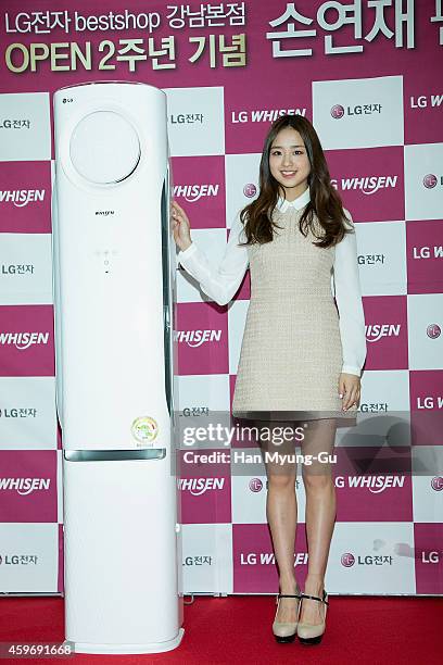 Son Yeon-Jae attends the autograph session for LG at LG Bestshop gangnam store on November 28, 2014 in Seoul, South Korea.