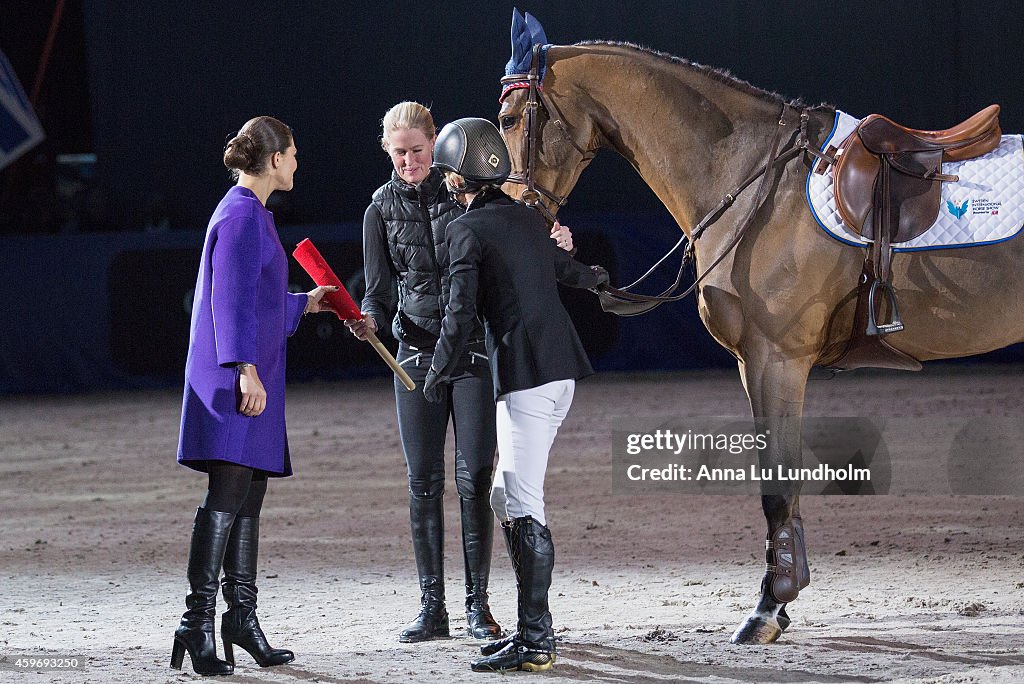 Princess Victoria of Sweden Attends Sweden International Horse Show 2014