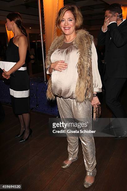 Muriel Baumeister, pregnant, during the ARD advent dinner hosted by the program director of the tv station Erstes Deutsches Fernsehen at Hotel...