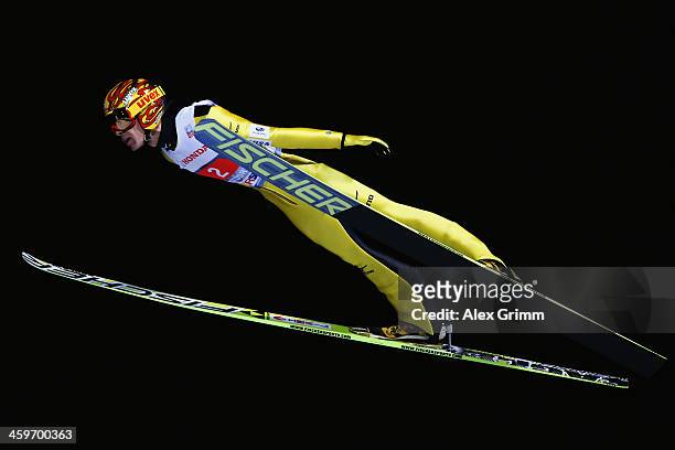 Noriaki Kasai of Japan competes during the first round on day 2 of the Four Hills Tournament Ski Jumping event at Schattenberg-Schanze on December...