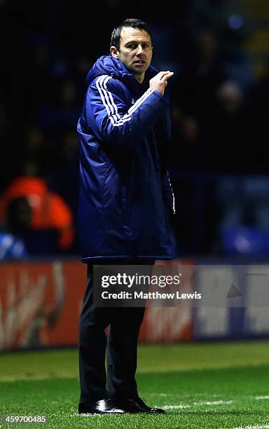 Dougie Freedman, manager of Bolton Wanderers looks on during the Sky Bet Championship match between Leicester City and Bolton Wanderers at The King...