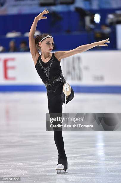 Elene Gedevanishvili of Georgea competes in the Ladies Free Program during day two of ISU Grand Prix of Figure Skating 2014/2015 NHK Trophy at the...