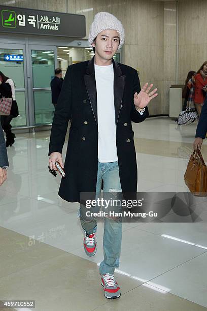 South Korean actor Jang Keun-Suk is seen upon arrival at Gimpo International Airport on November 29, 2014 in Seoul, South Korea.