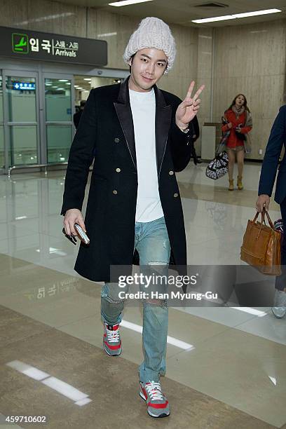 South Korean actor Jang Keun-Suk is seen upon arrival at Gimpo International Airport on November 29, 2014 in Seoul, South Korea.