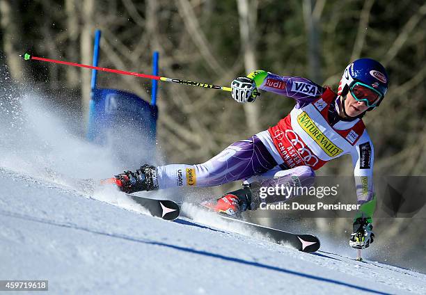 Mikaela Shiffrin of the United States skis to sixth place in the the ladies giant slalom during the 2014 Audi FIS Ski World Cup at the Nature Valley...