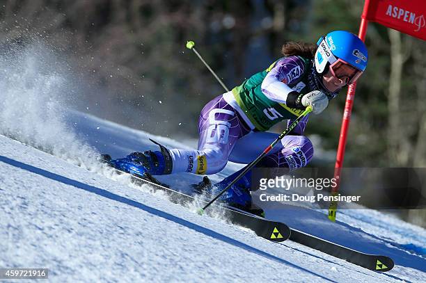 Megan McJames of the United States skis in the ladies giant slalom during the 2014 Audi FIS Ski World Cup at the Nature Valley Aspen Winternational...