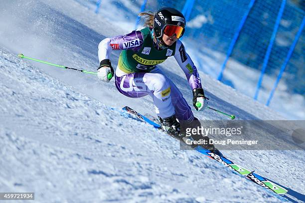 Anna Marno of the United States skis in the ladies giant slalom during the 2014 Audi FIS Ski World Cup at the Nature Valley Aspen Winternational at...
