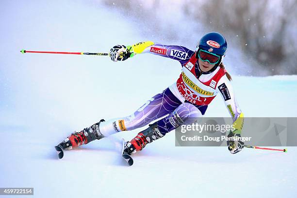 Mikaela Shiffrin of the United States skis to sixth place in the the ladies giant slalom during the 2014 Audi FIS Ski World Cup at the Nature Valley...