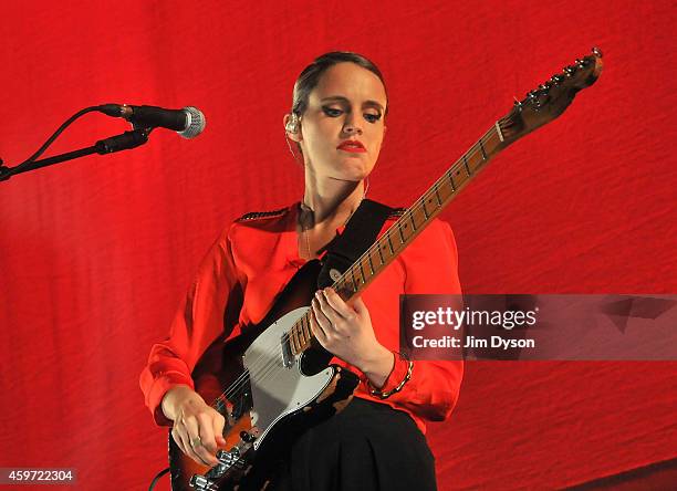 Anna Calvi performs live on stage at 02 Arena on November 29, 2014 in London, England.