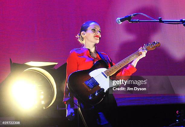 Anna Calvi performs live on stage at 02 Arena on November 29, 2014 in London, England.