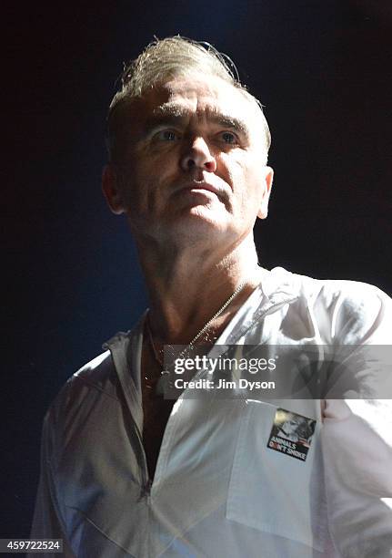 Morrissey performs live on stage at 02 Arena on November 29, 2014 in London, England.