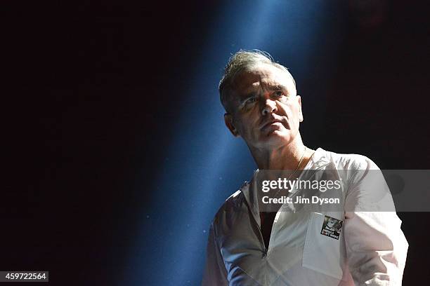 Morrissey performs live on stage at 02 Arena on November 29, 2014 in London, England.