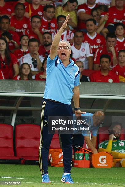 Dorival Junior coach of Palmeiras during the match between Internacional and Palmeiras as part of Brasileirao Series A 2014, at Estadio Beira-Rio on...