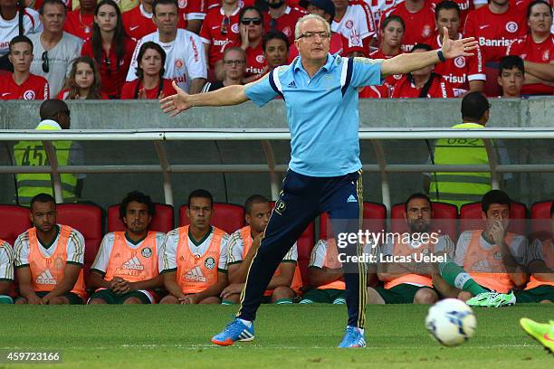 Dorival Junior coach of Palmeiras during the match between Internacional and Palmeiras as part of Brasileirao Series A 2014, at Estadio Beira-Rio on...